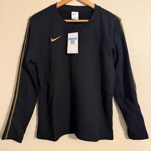 Nike Black Long Sleeve Thermal Shirt with Yellow Accents